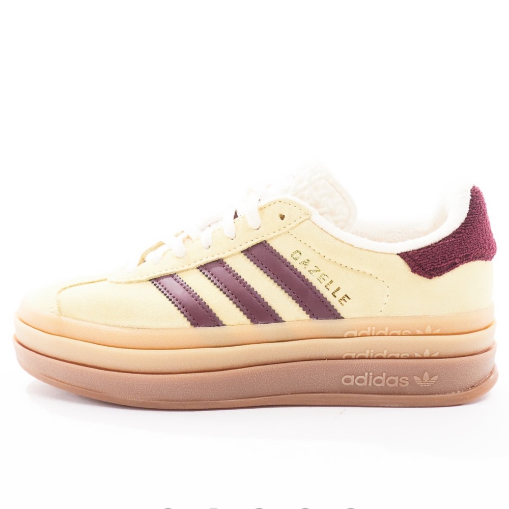 Adidas Gazelle Women's Cream and Burgundy Sneakers